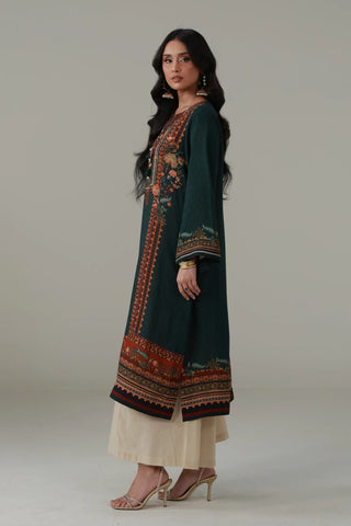 Cotton silk loose cut shirt with round neckline