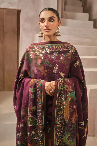 The Kashish Odhni, made from Cotton Silk, is a printed odhni that features Urdu words.