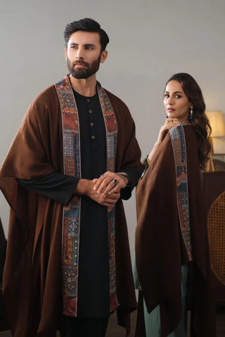 Manto's Unisex Wrap around Style Brown Cape