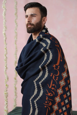 Aghaaz Weaved Shawl - Blue