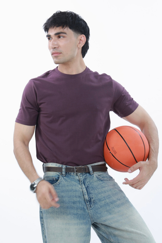 Smart Fit Tee, made from Durable COTRA® in purple color