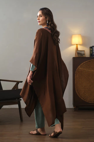 Manto's Unisex Wrap around Style Brown Cape