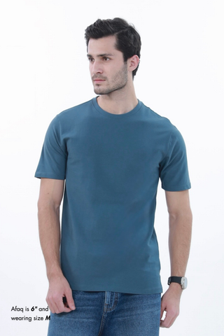 Smart Fit Tee, made from Durable COTRA® in blue color