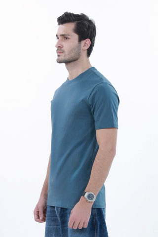 Smart Fit Tee, made from Durable COTRA® in blue color