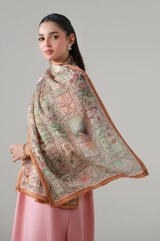 premium crinkle silk scarf featuring the words of Hafeez Jalandhari