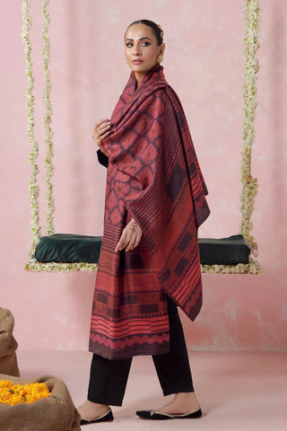 Parwana Weaved Shawl - Maroon