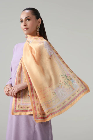 Zari Scarf is made from premium crinkle silk and is calligraphed with the words of Amir Qazalbash throughout.