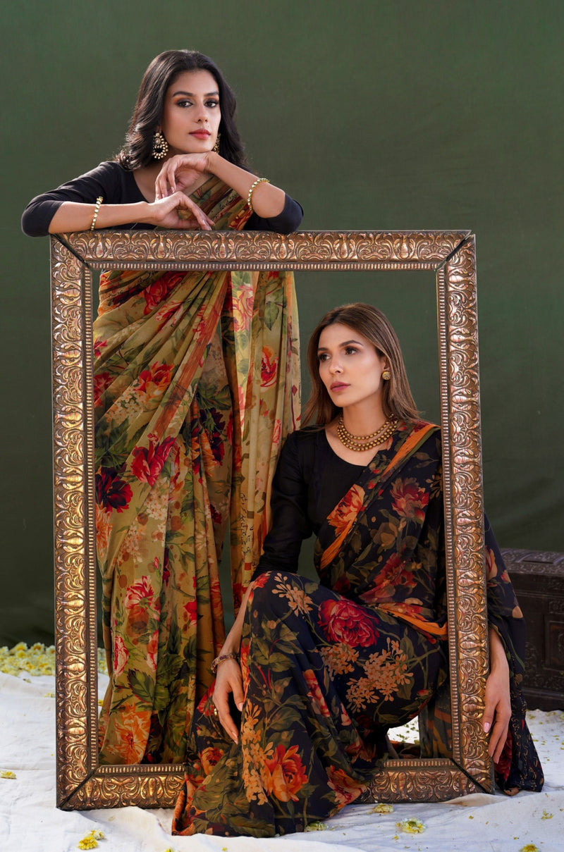 Husn Saree - Amber