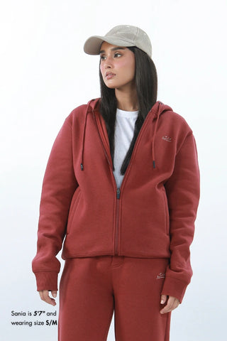 Zipper Hoodie - Brick Rust