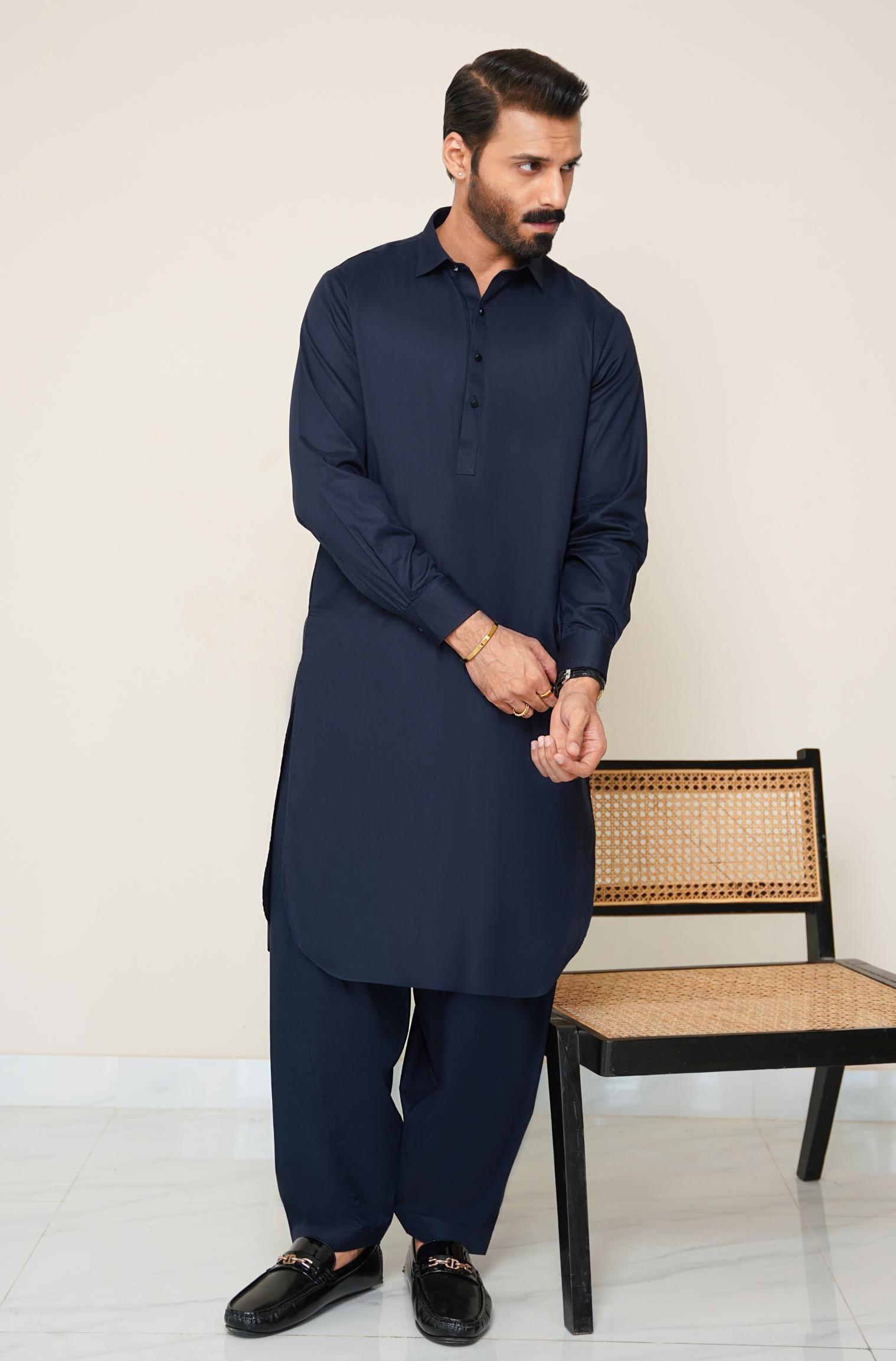 Navy Blue Cotton Suit Designs Gents Navy Gents Kameez Salwar