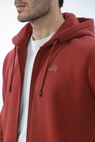 Zipper Hoodie - Brick Rust