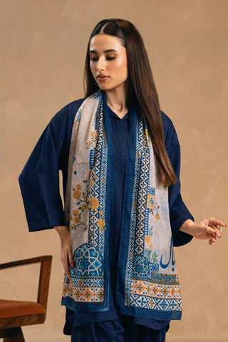 Blue Scarf, made from swiss lawn, features the words of Allama Iqbal calligraphed throughout.