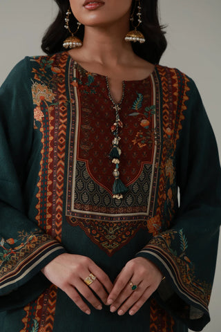 Cotton silk loose cut shirt with round neckline