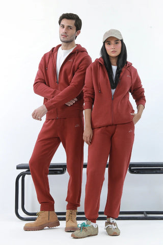 Zipper Hoodie - Brick Rust