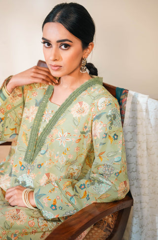 Shopmanto, wear manto, manto clothing brand, manto pakistan, ladies clothing brand, urdu calligraphy clothing, wear manto women ladies lawn kurta for spring summer, manto one piece lawn mint and teal gulnaar kurta for women, spring summer season, lawn collection