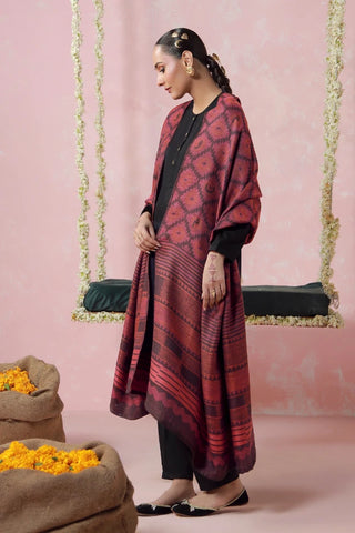 Parwana Weaved Shawl - Maroon