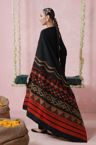 Aghaaz Weaved Shawl - Black