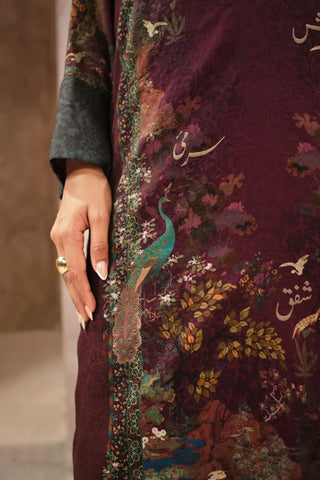 Kashish Co-Ord, made from Premium Cotton Silk, features a long length straight embroided shirt straight pants.