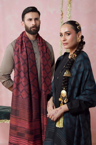 Parwana Weaved Shawl - Maroon