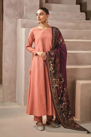 The Kashish Odhni, made from Cotton Silk, is a printed odhni that features Urdu words.