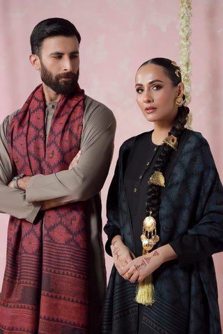 Parwana Weaved Shawl - Maroon