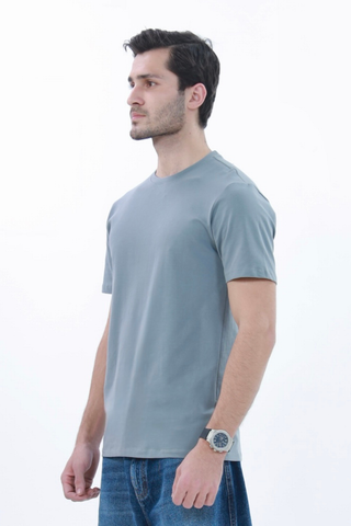 Smart Fit Tee, made from Durable COTRA® in grey colour.