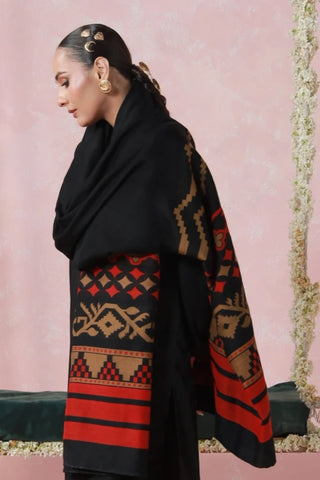 Aghaaz Weaved Shawl - Black