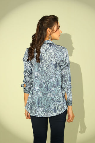 Virsa Silk Shirt - Shades Of Blue