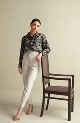 Shopmanto, manto Pakistan, women clothing, ladies clothing, women clothes, ladies clothes, calligraphy, manto clothing, manto store, ladies clothing brand, ladies clothing in Pakistan, women clothing in Pakistan, women clothes brand, Zohra silk shirt, Zohra, ladies fashion, women fashion, ladies wear, women wear, black, women shirt, ladies shirt, women, ladies, manto shirt