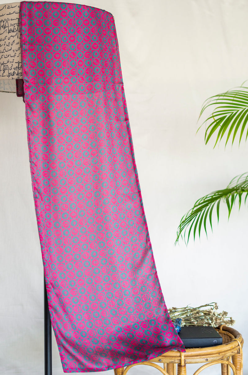 Magenta & Teal- Manto Blocks Stole