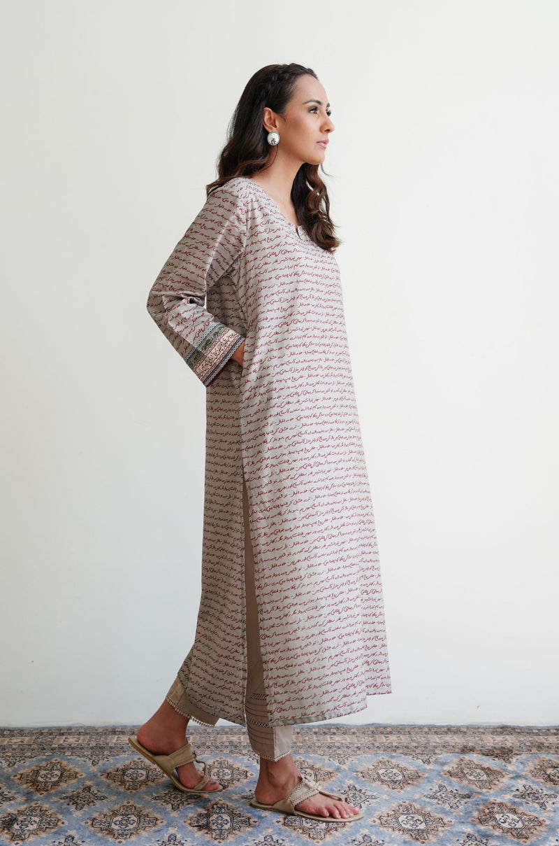 Virsa Lawn Kurta - Beige