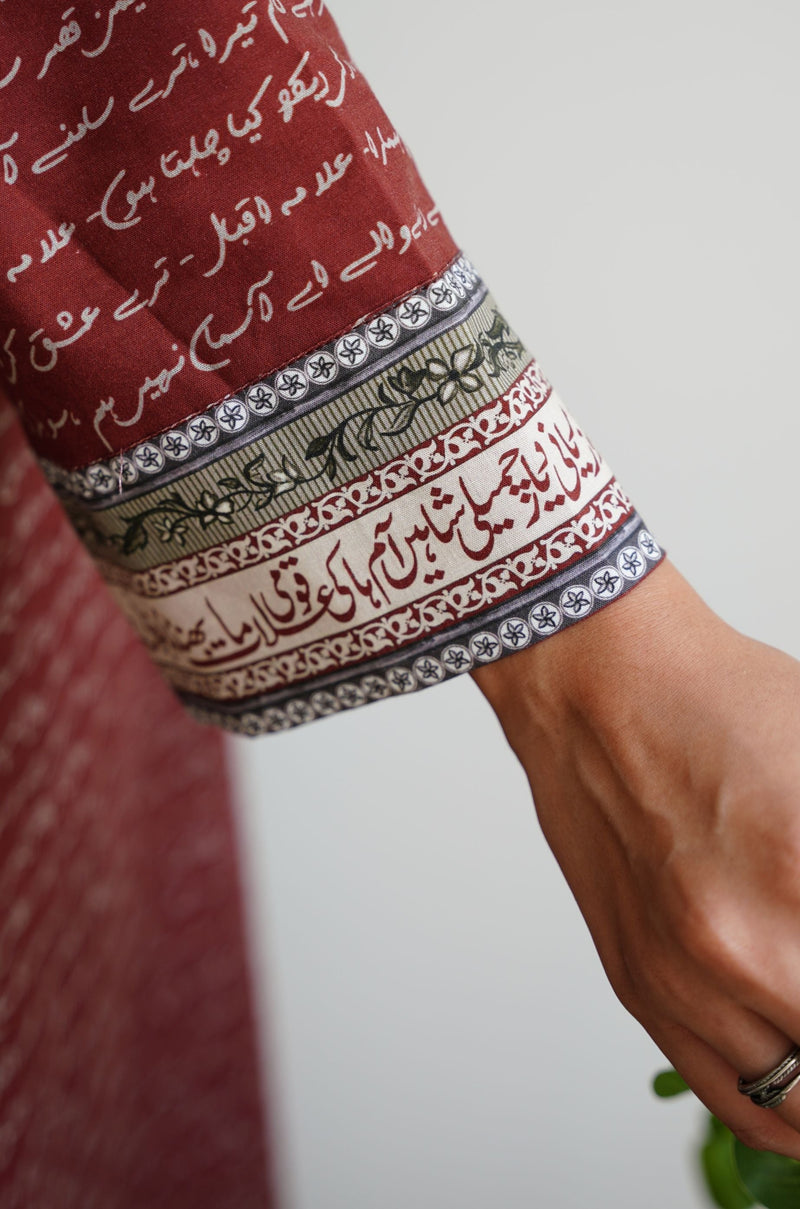 Virsa Lawn Kurta - Brick Red