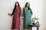 Virsa Lawn Kurta - Brick Red