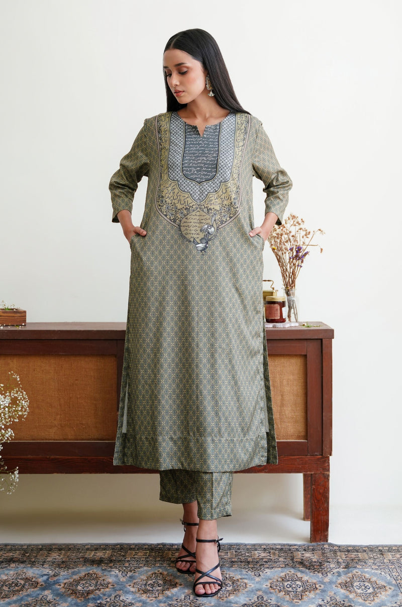 Elora Co-ord Set - Earthy Green
