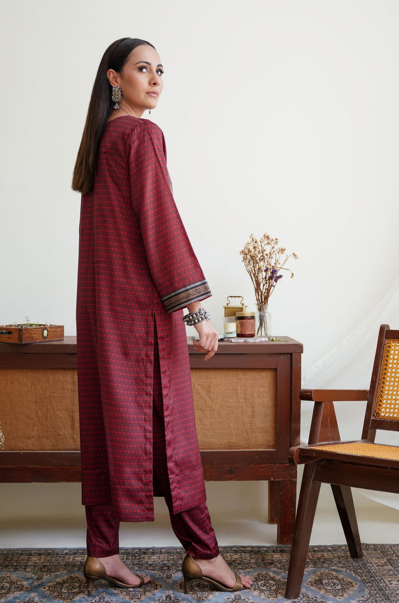 Esra Co-ord Set - Maroon