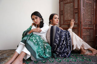 Shopmanto, wear manto, manto clothing brand, manto pakistan, ladies clothing brand, urdu calligraphy clothing, manto black urdu calligraphy bol odhni dupatta shawl