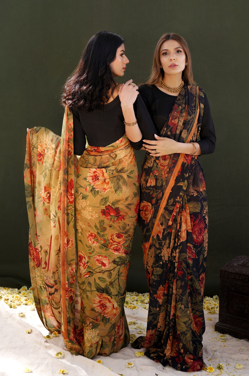 Husn Saree - Amber