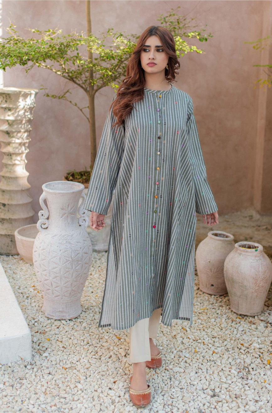 Alfaaz A-Line Kurta - Green Manto Alfaaz A-Line Kurta - Green Manto