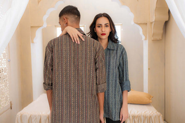 Kaavish Overshirt - Green & Brown