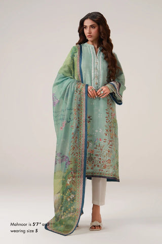 Green color 2-piece set in summer fabric