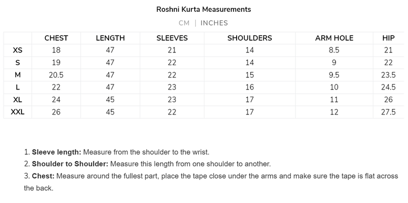 Roshni Kurta - Off White & Blue