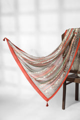Gulistan Stripes Dupatta - Brick Red