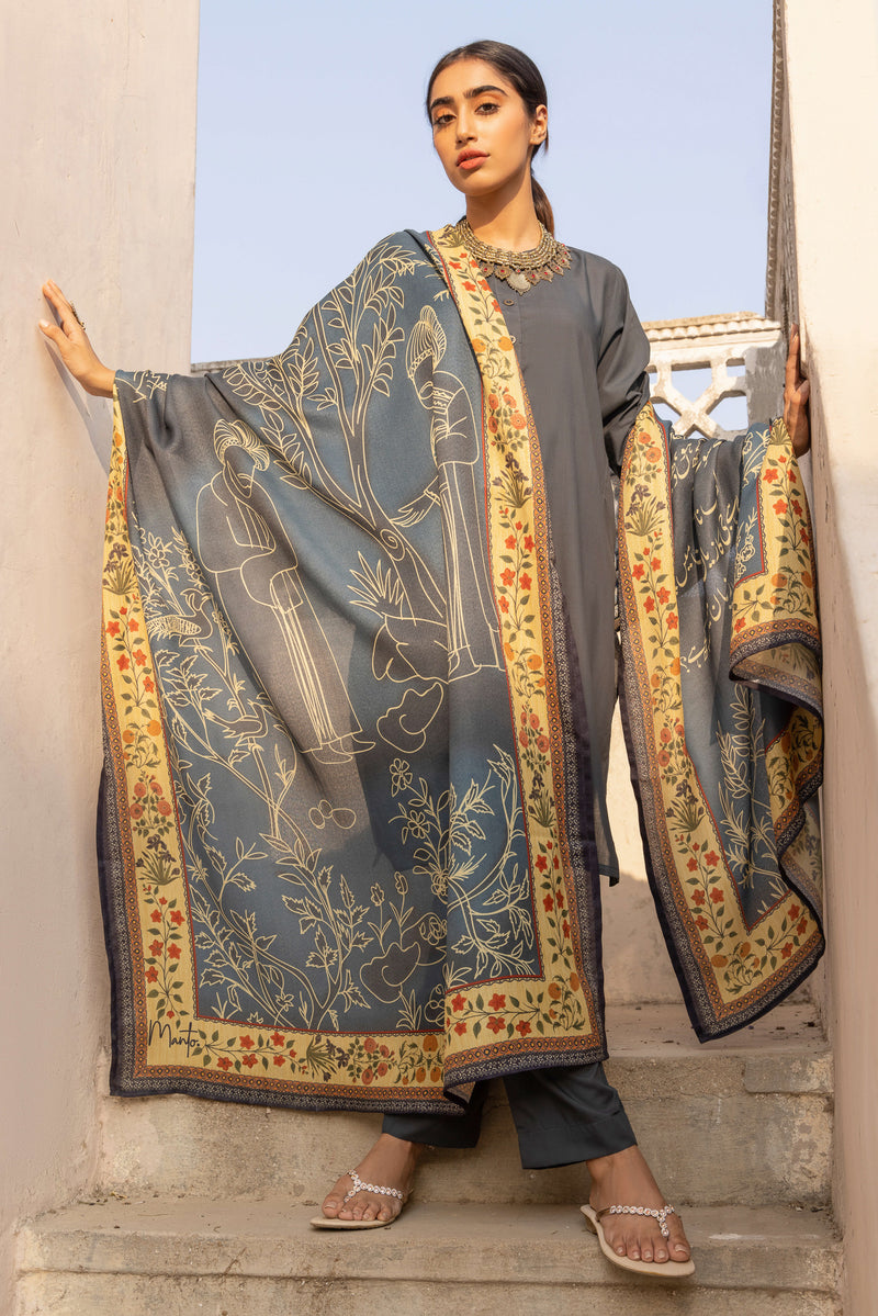 Gumaan Odhni - Shaded Peacock Blue