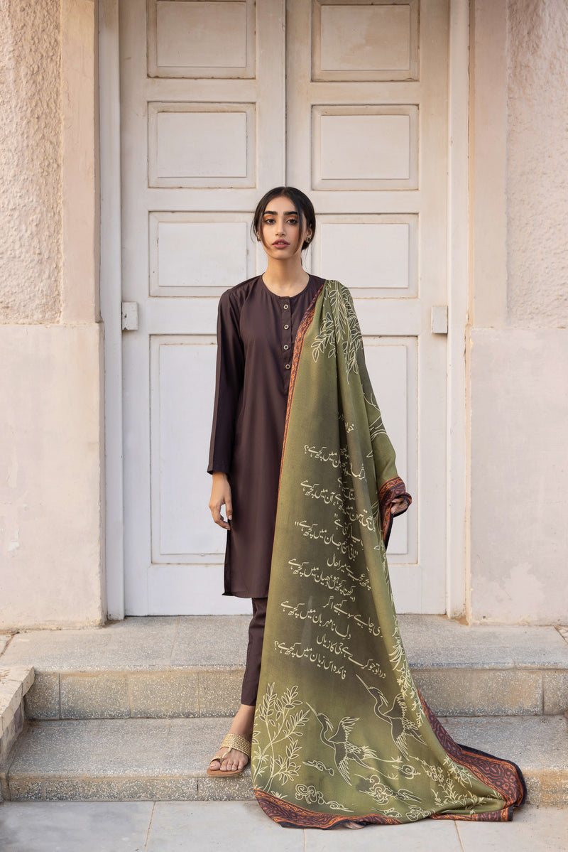 Gumaan Odhni - Shaded Olive Green