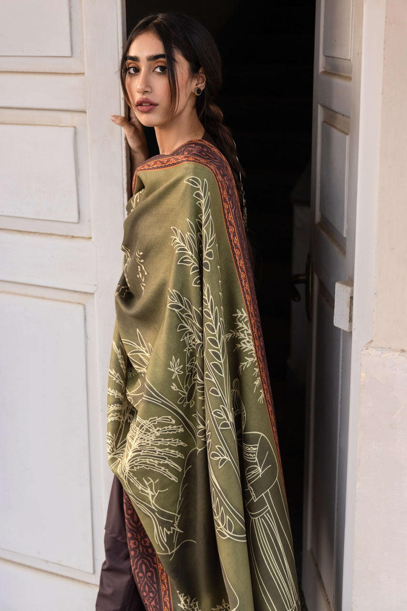 Gumaan Odhni - Shaded Olive Green