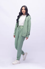 Sage Green Zipper Hoodie