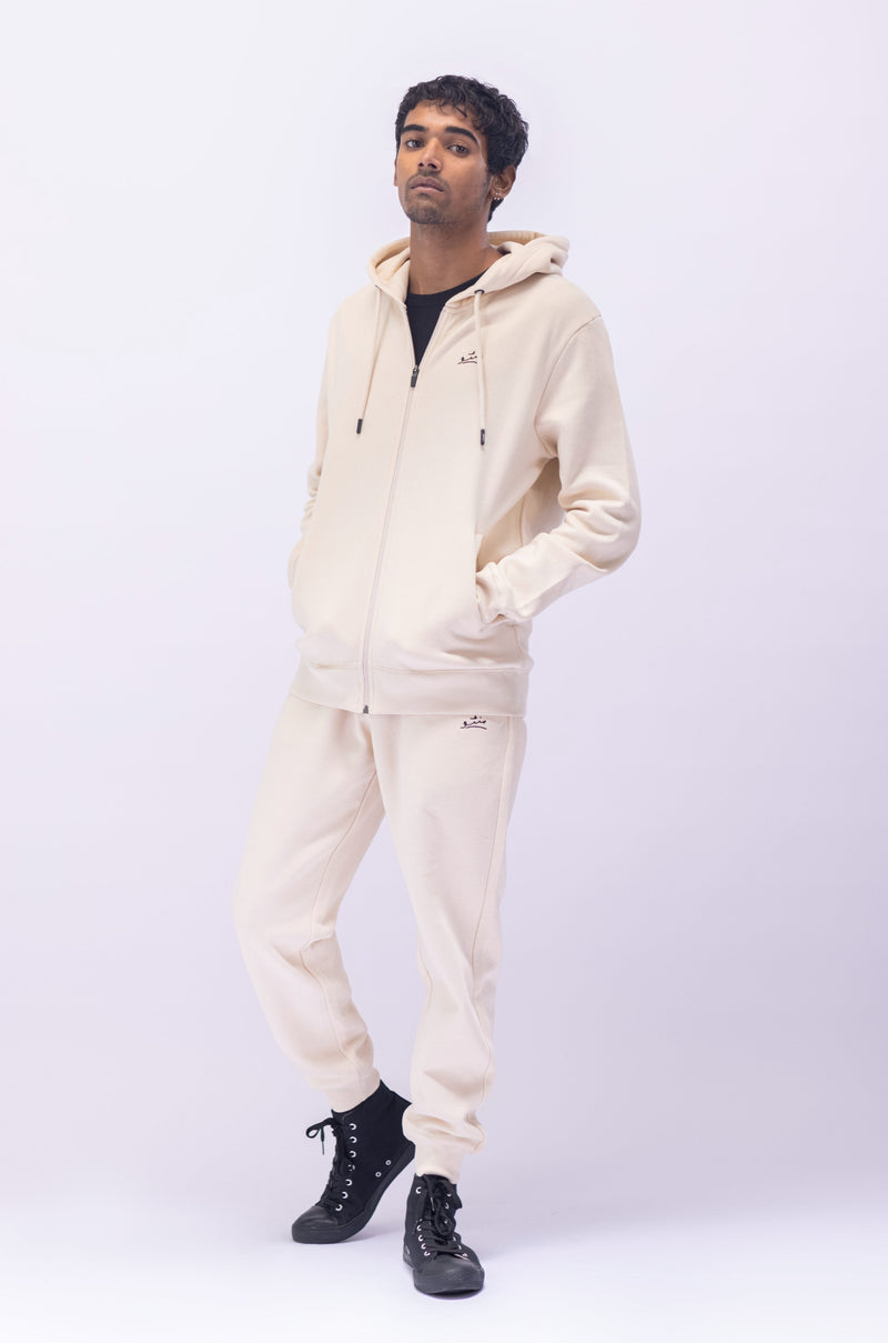 White Sand Zipper Hoodie