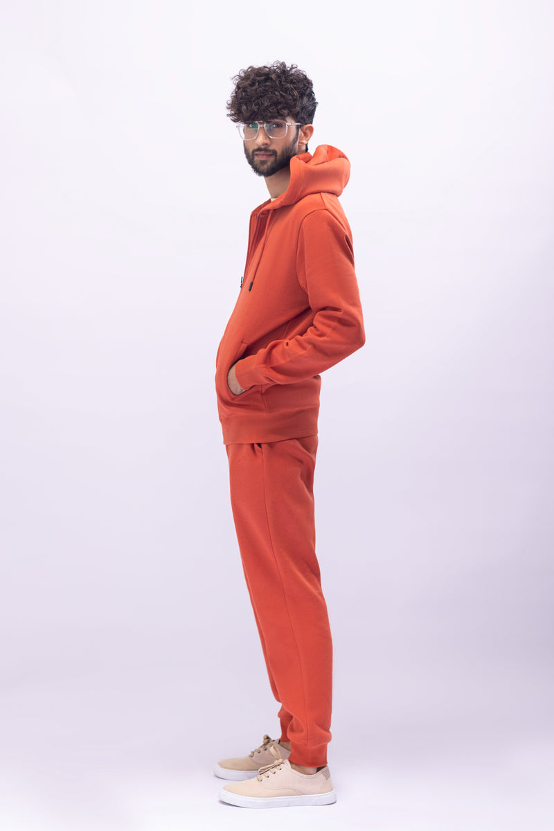 Rust Orange Zipper Hoodie