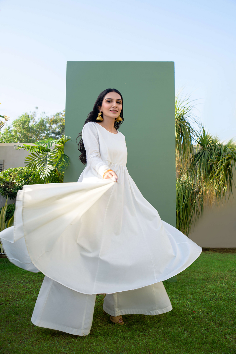 White Anarkali