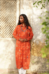 Diwani Rustic Orange Long Shirt